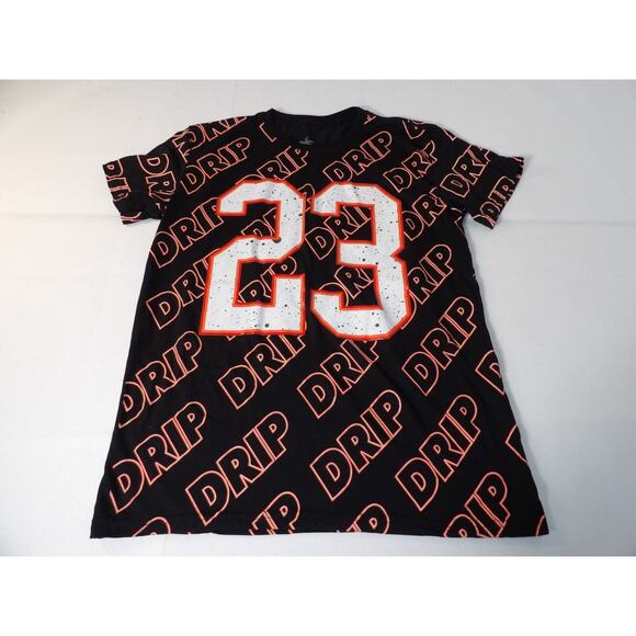 Vibes Tee Shirt Large Drip 23 Black AOP Graphic Sneaker Tee Streetwear Hip Hop - Picture 1 of 9